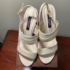 Nina Beige Strappy Heels